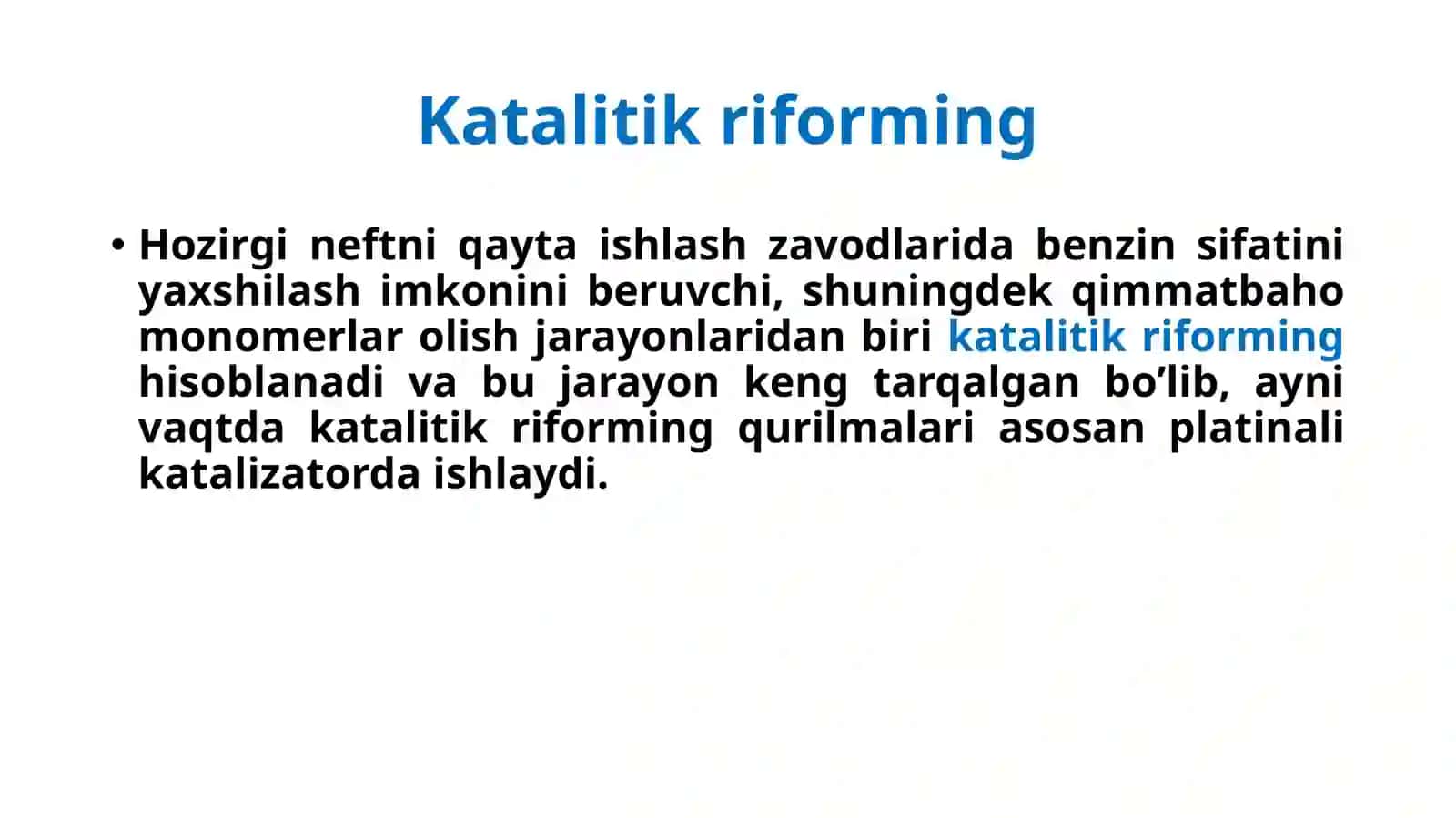 Katalitik riforming 2