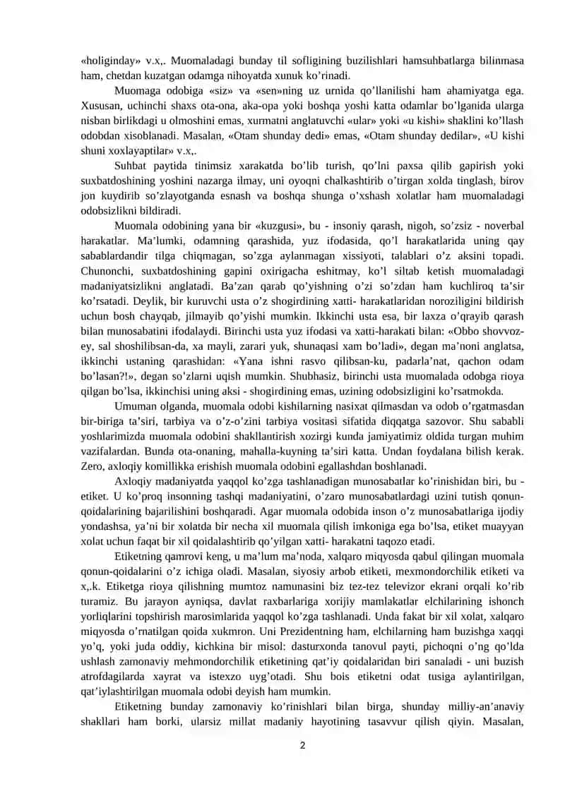 Axloqiy madaniyat vа qаdriyatlar 2