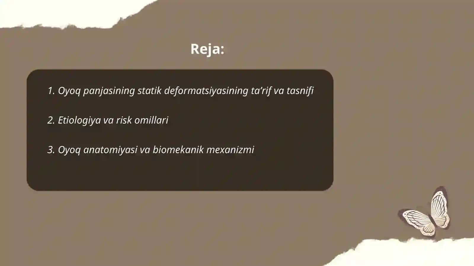 Oyoq panjasining statik deformatsiyasi 2
