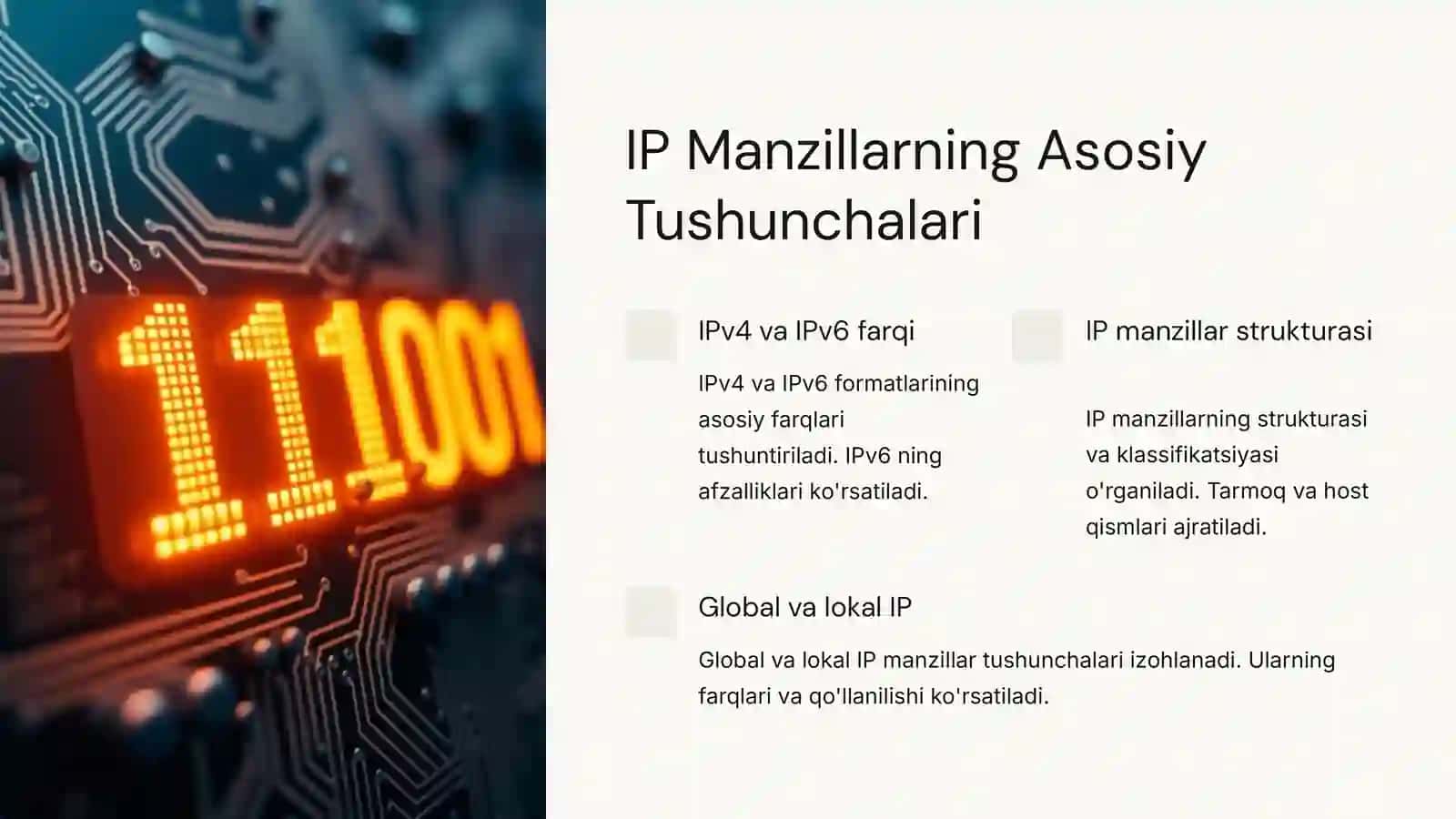 IP-Manzillar va Tarmoq Interfeyslari Sozlanishi 2