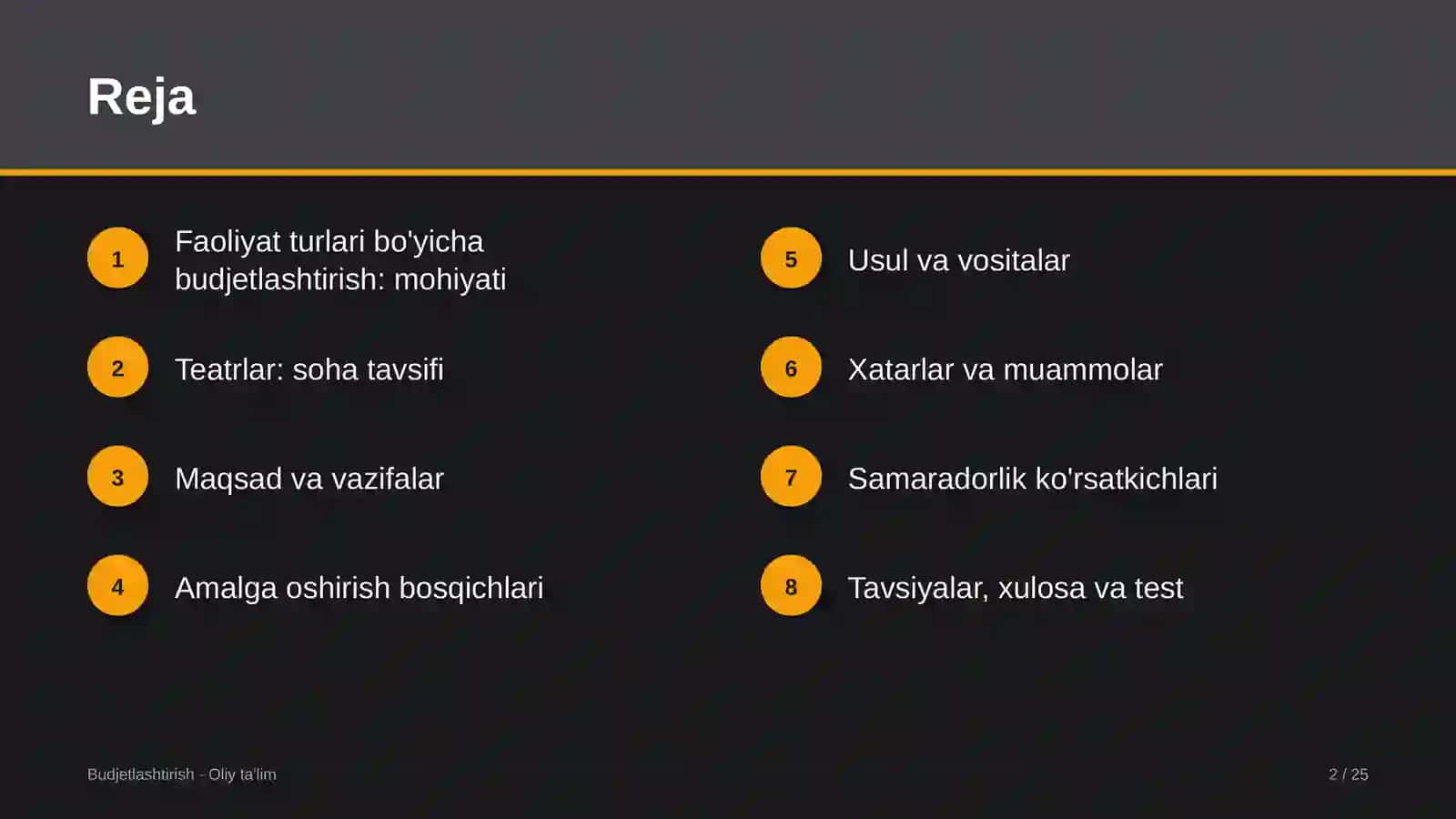 [Teatrlarda faoliyat turlari bo'yicha budjetlashtirish] 2