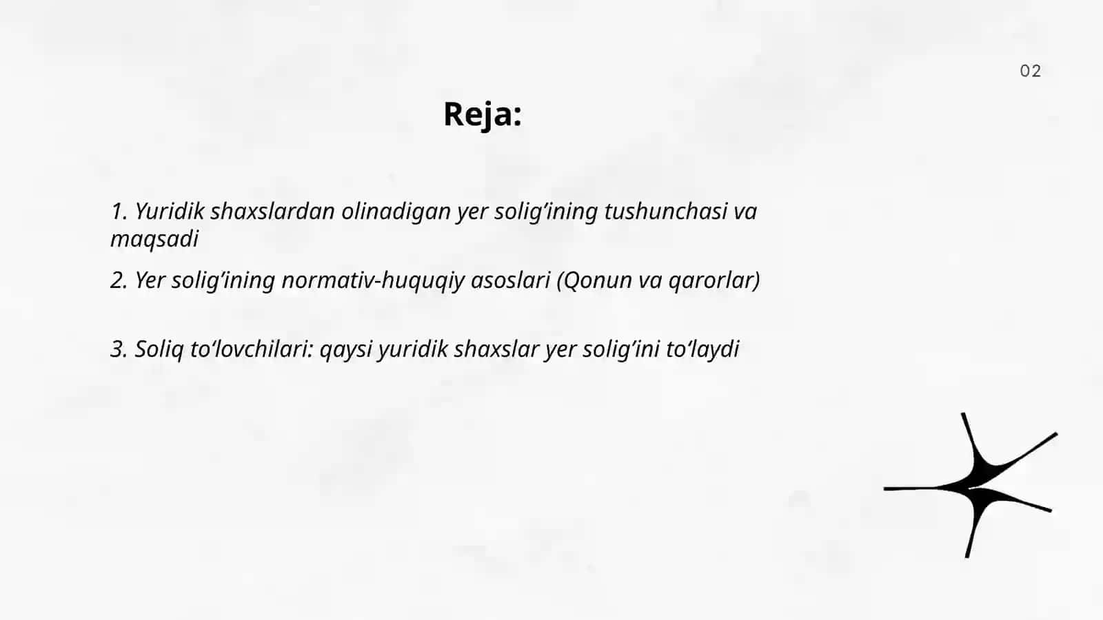 Yuridik shaxslardan olinadigan yer solig’i 2