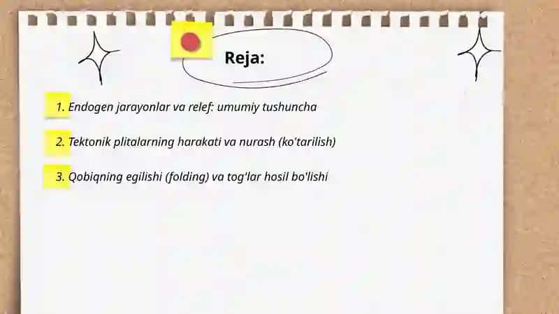 Endogen jarayonlar: Nurash va relief 2