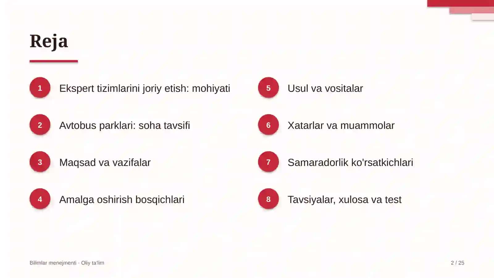 Avtobus parklarida ekspert tizimlarini joriy etish 2