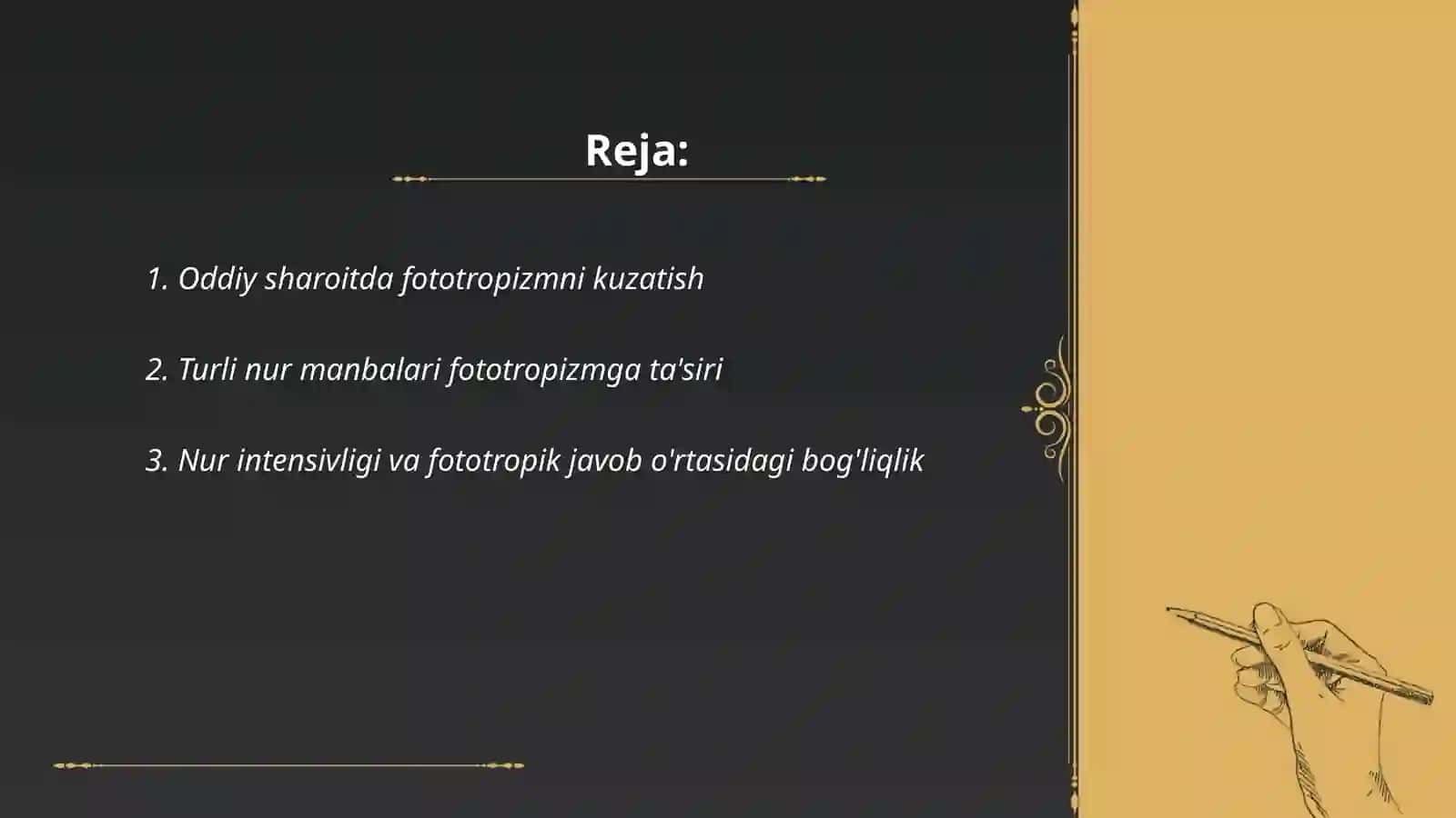 O'simliklardagi fototropizm, fotonastiya, geotropizm hodisalarini kuzatish 2