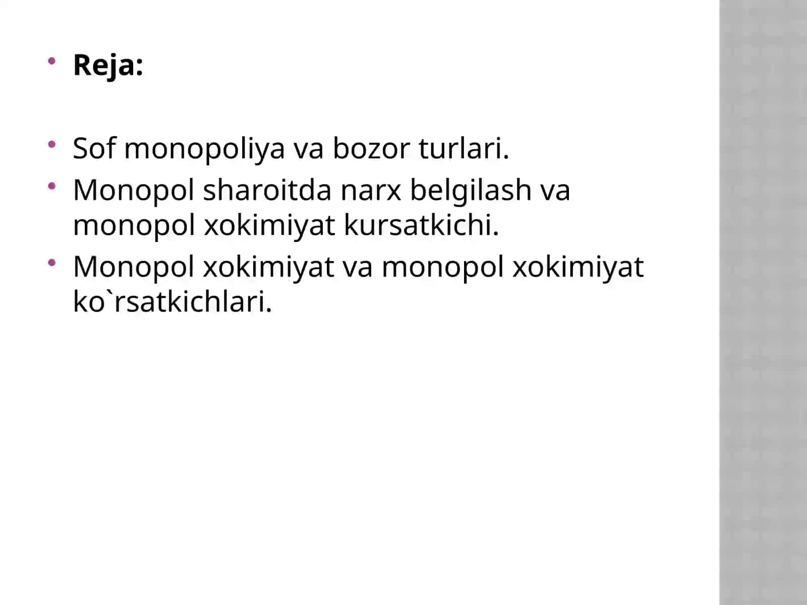 Raqobat va yakka hokimlik 2