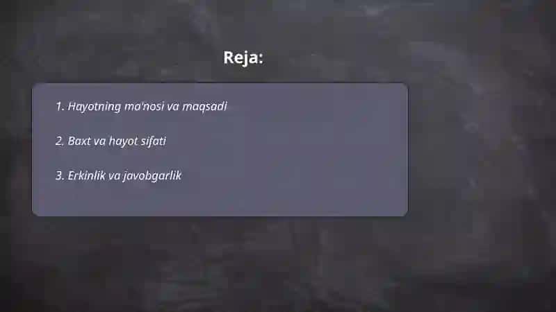 Hayot falsafasi 2