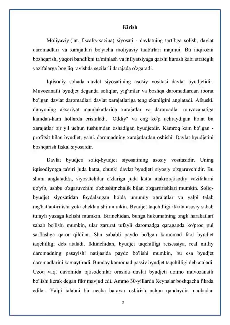 Pul tizimi va uning turlari. 2