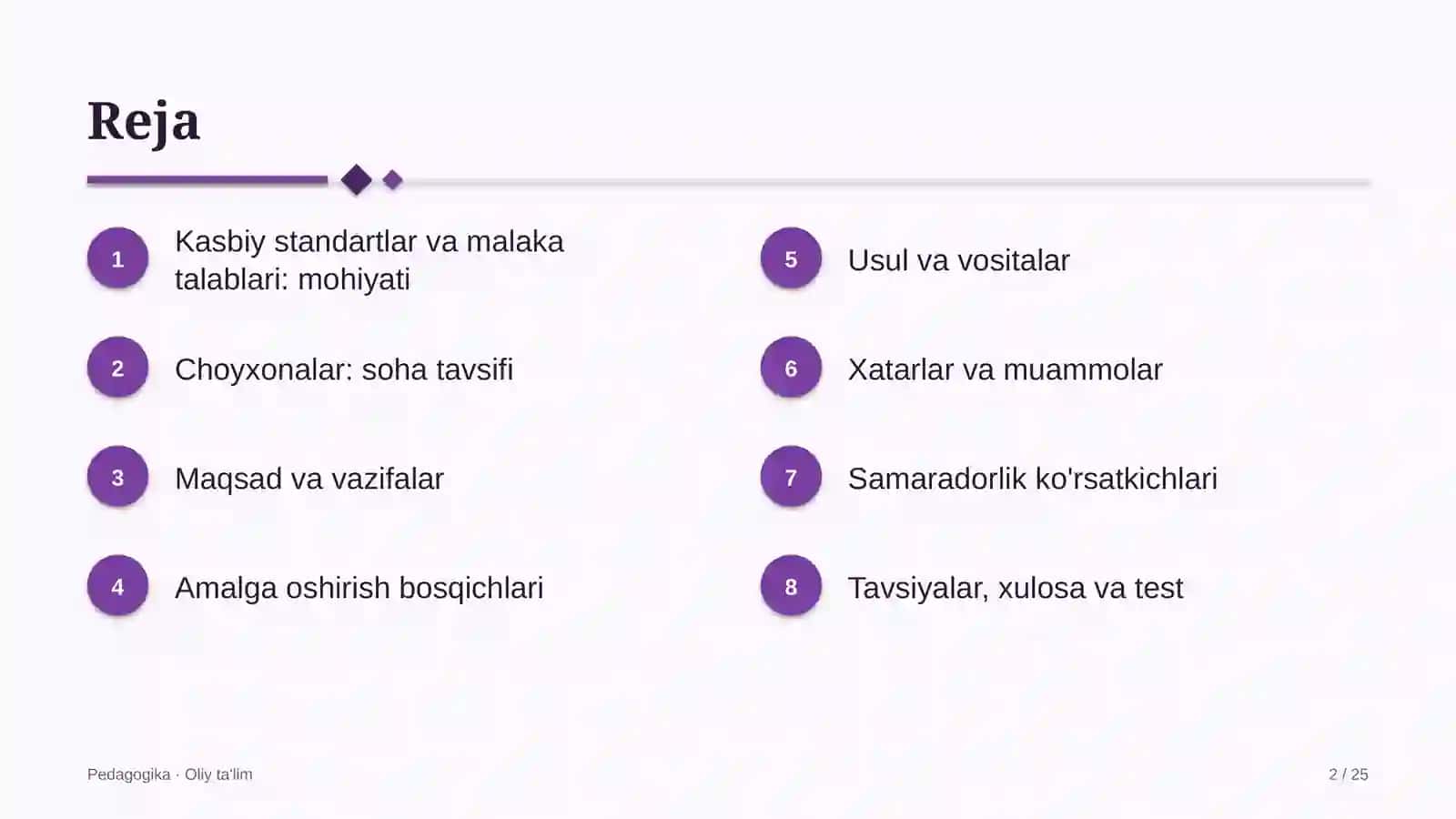 Choyxonalarda kasbiy standartlar va malaka talablari 2
