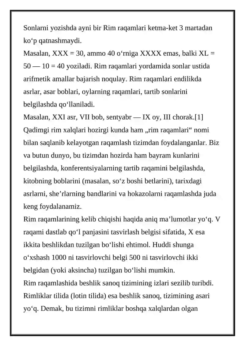 Rim sonlari 2