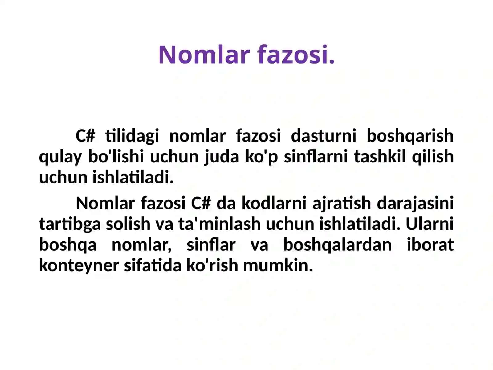 Nomlar fazosi 2