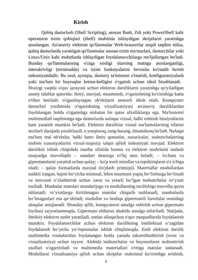 Qobiq dasturlarda elektron qoʻllanma yaratish 2