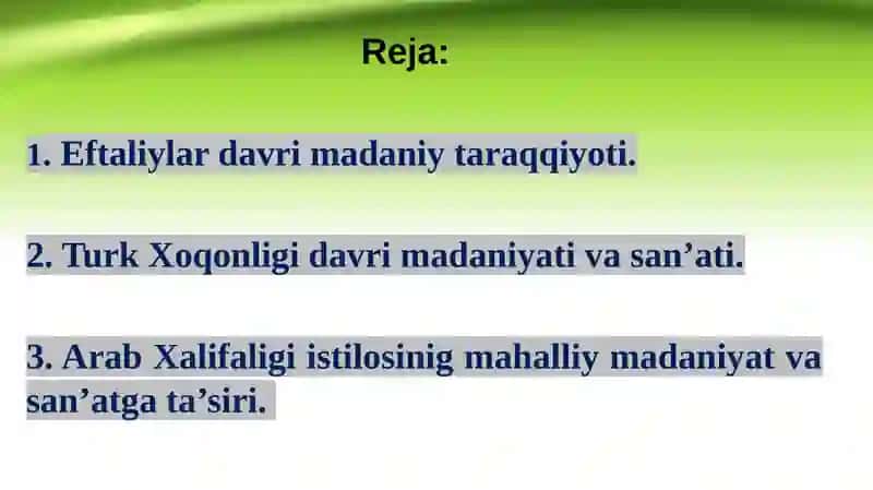 Ilk o‘rta asrlar madaniyat tarixi 2