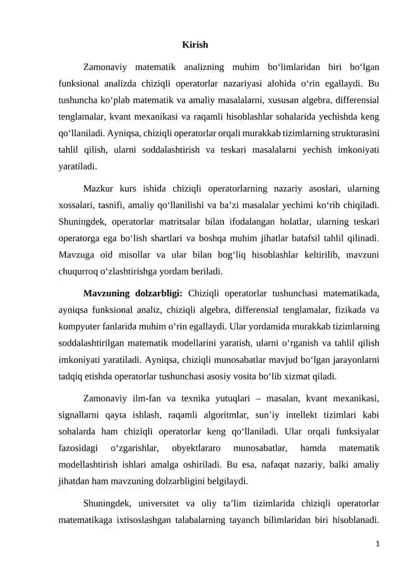 Chiziqli operatorlar 2