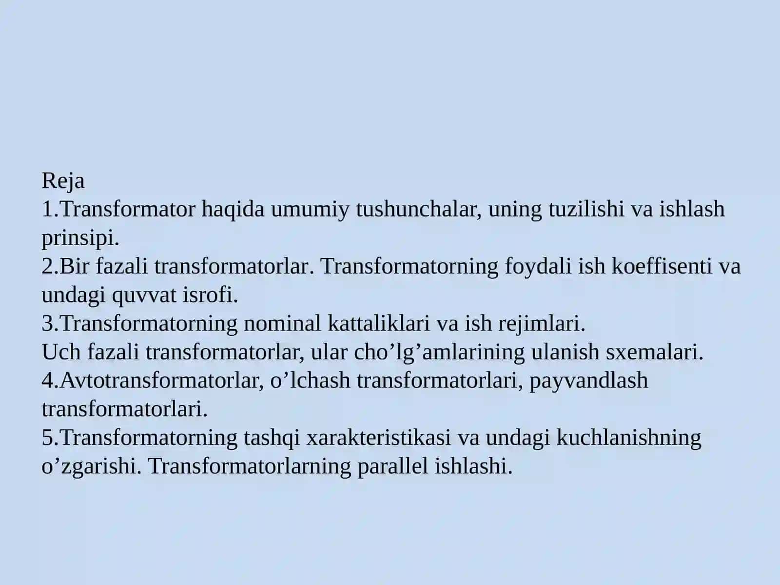 Transformatorlar 2