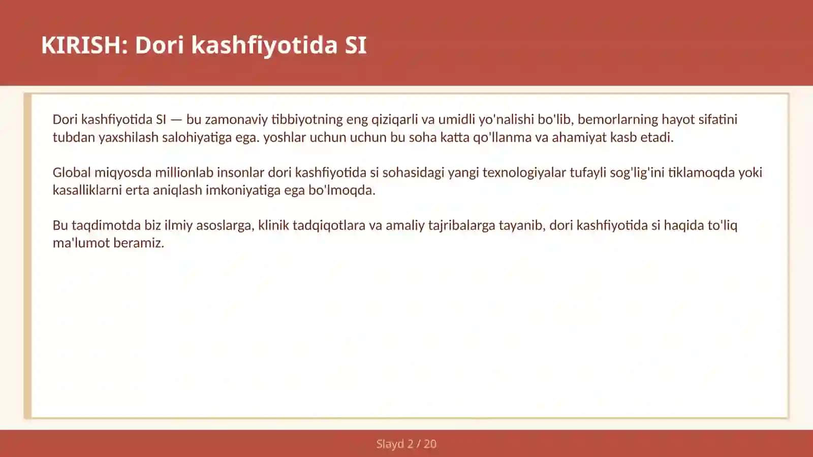 Dori kashfiyotida SI 2