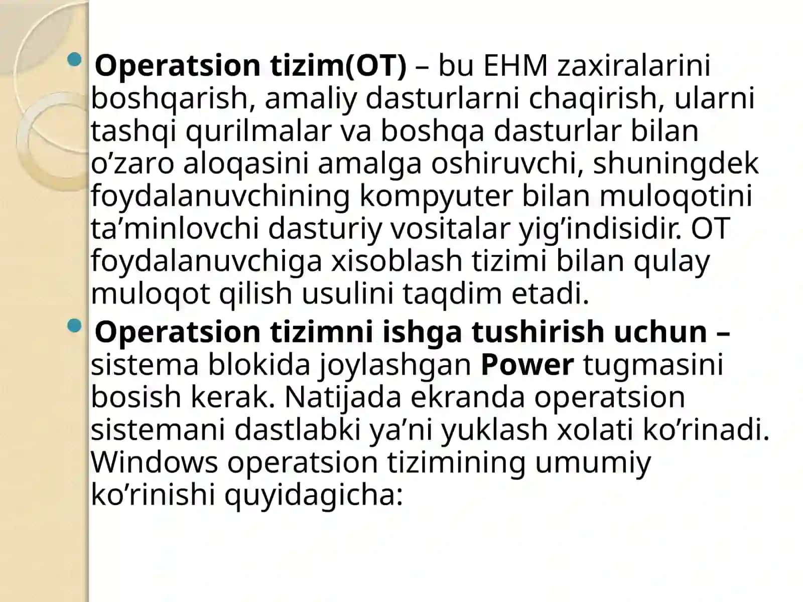 Pusktugmasibo’limlari 2