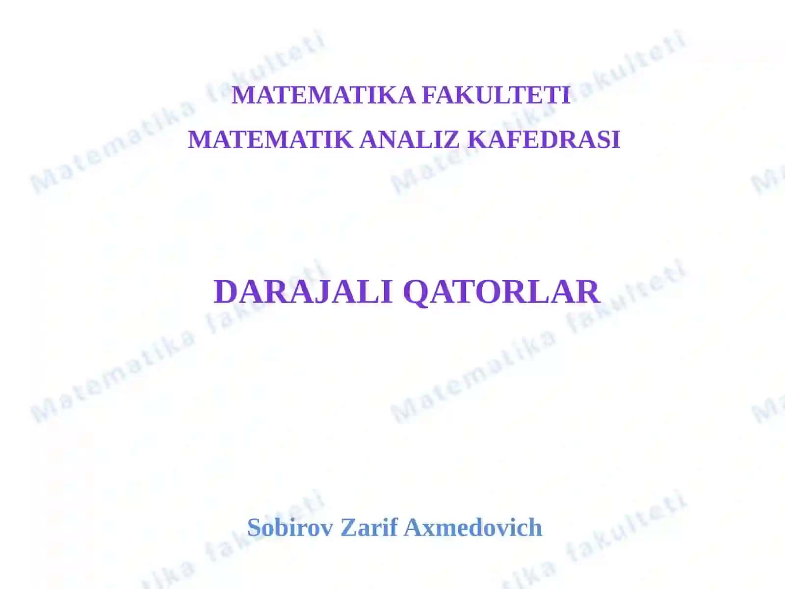 Darajaliqatorlar 2