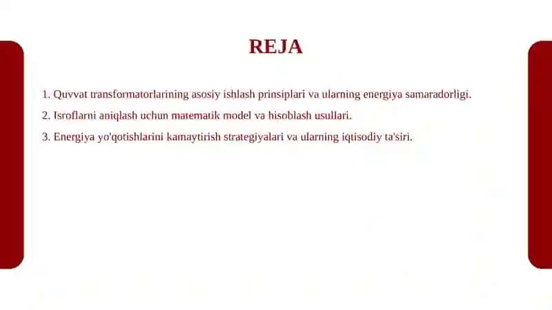 Quvvat transformatorlarida isroflarni hisoblash usullari. 2