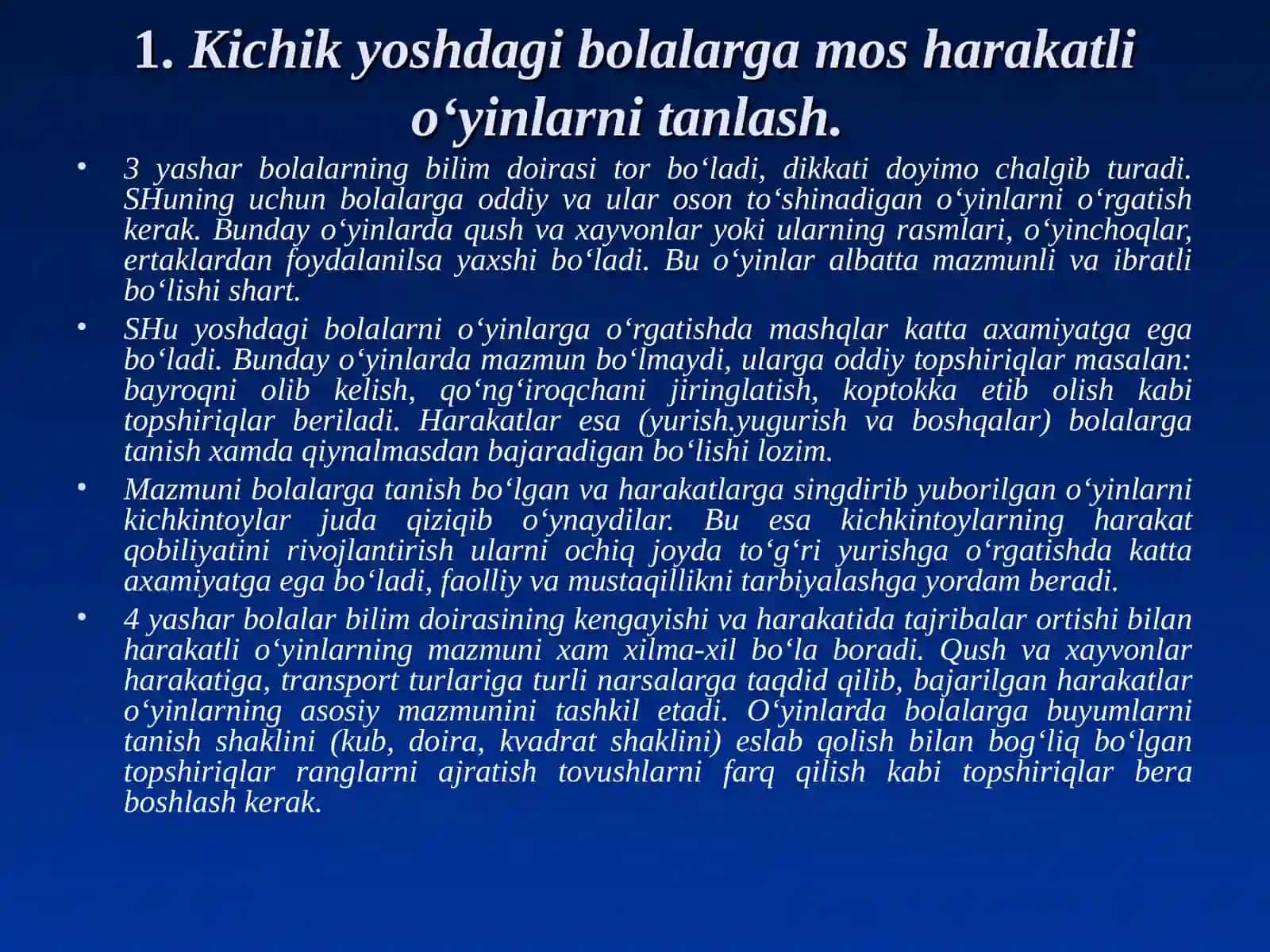 Harakatli o‘yinlarni tanlash 2