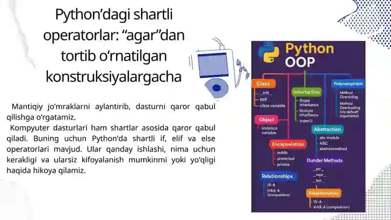 Python dasturlash tilida shart operatorlari (if) 2