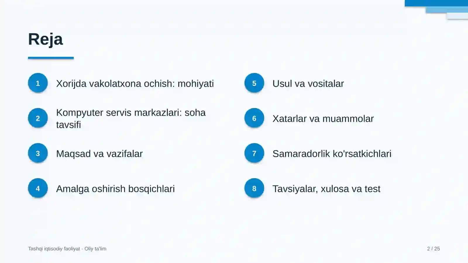 Kompyuter servis markazlarida xorijda vakolatxona ochish 2