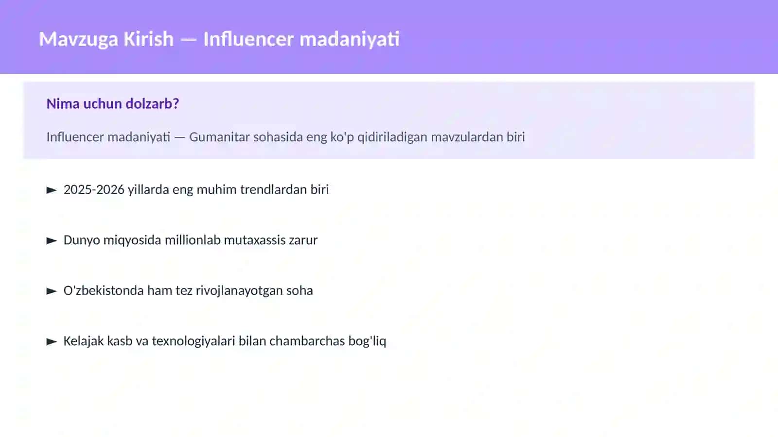 Influencer madaniyati 2