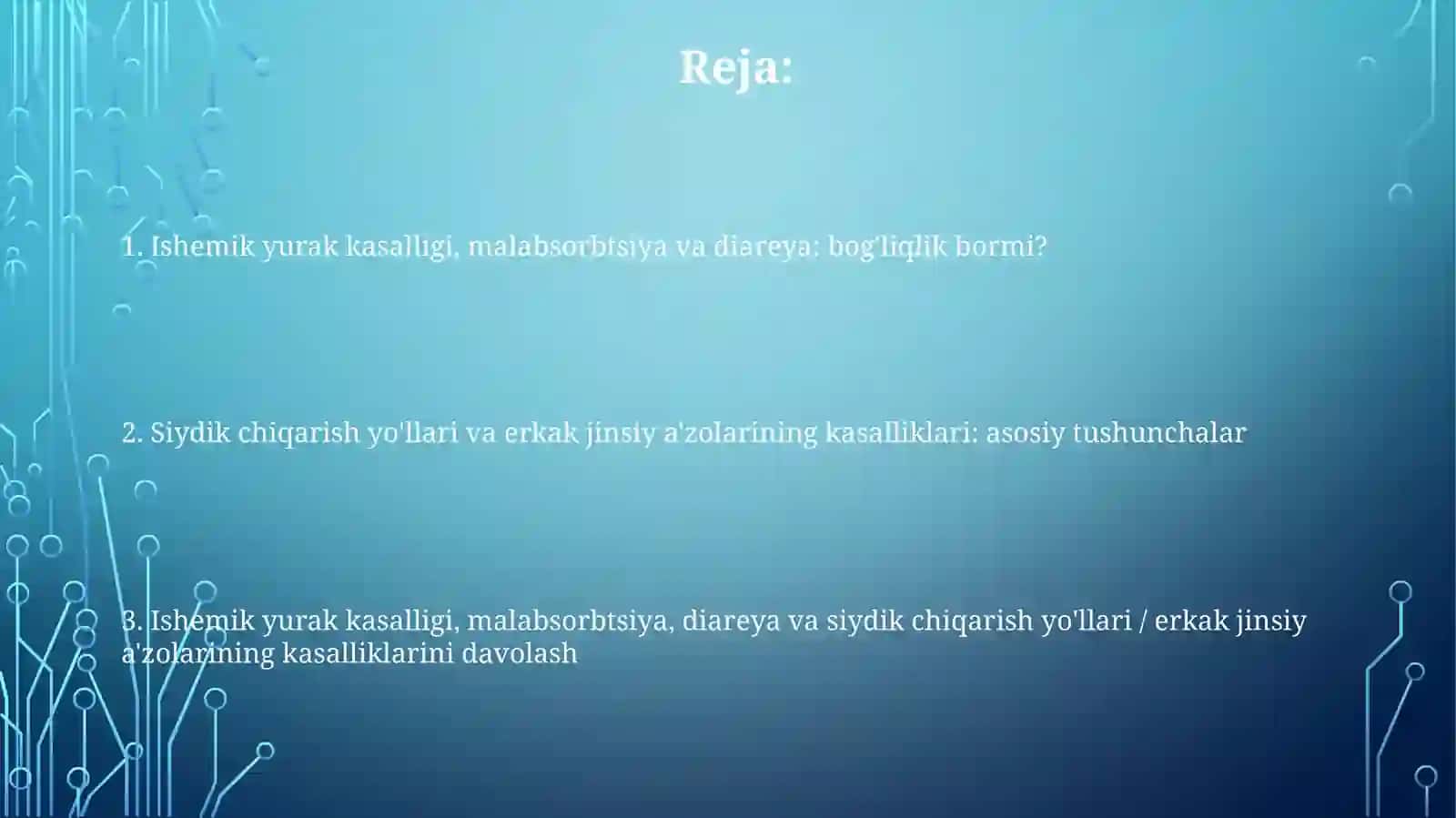 Ichak ishemik kasalligi. Malabsorbsiya va diarreya 2