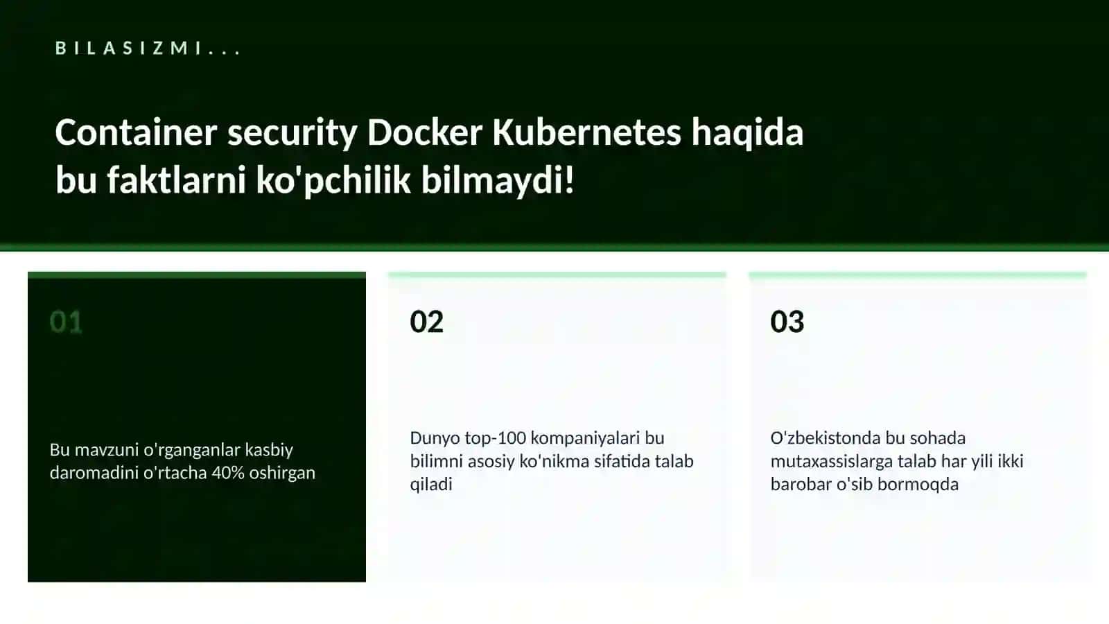 KIBERXAVFSIZLIK Container security Docker Kubernetes 2