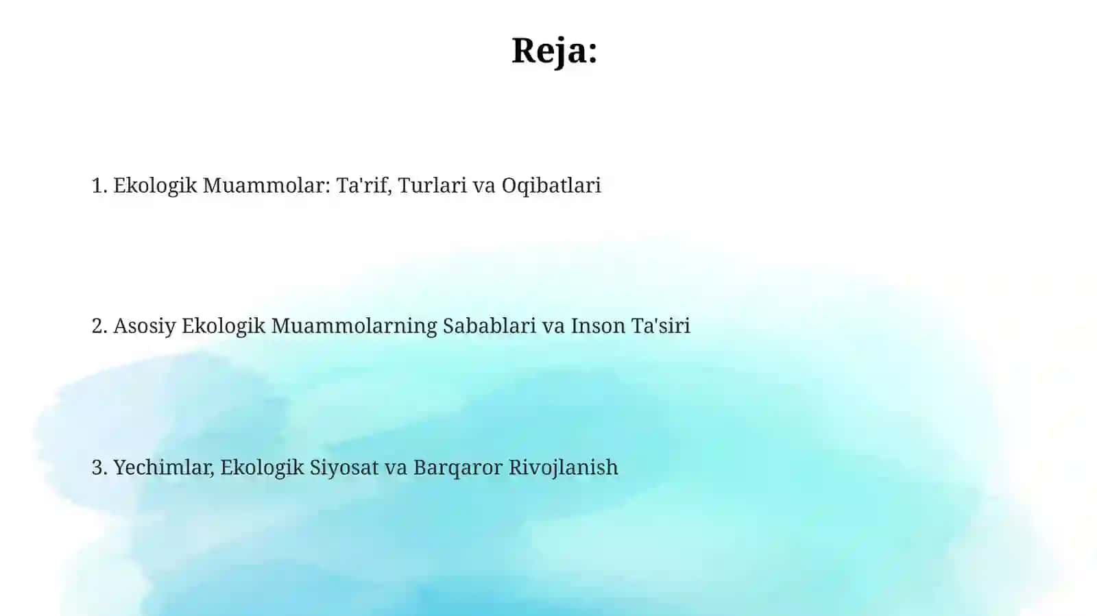 Ekologik muomolar 2