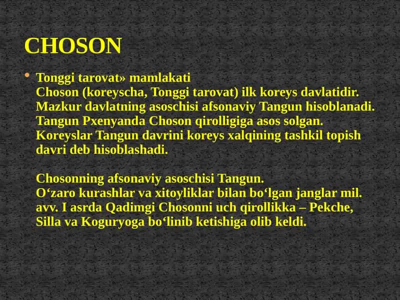 Choson (Koreya) 2