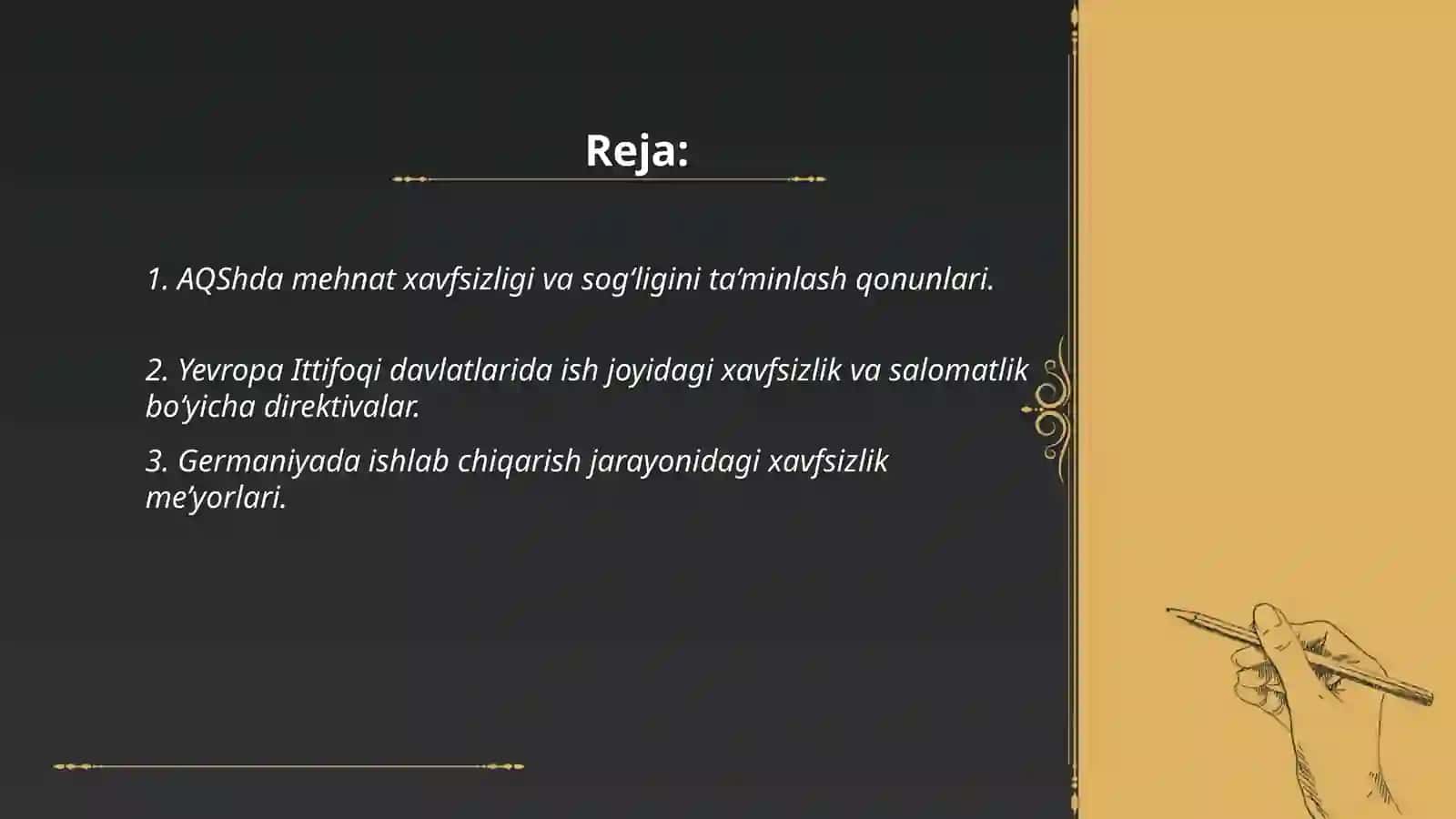 hayot faoliyati havfsizligini taminlashga oid chet davlatlarda qabul qilingan qonunlar va me'yoriy hujjatlar taxlili 2