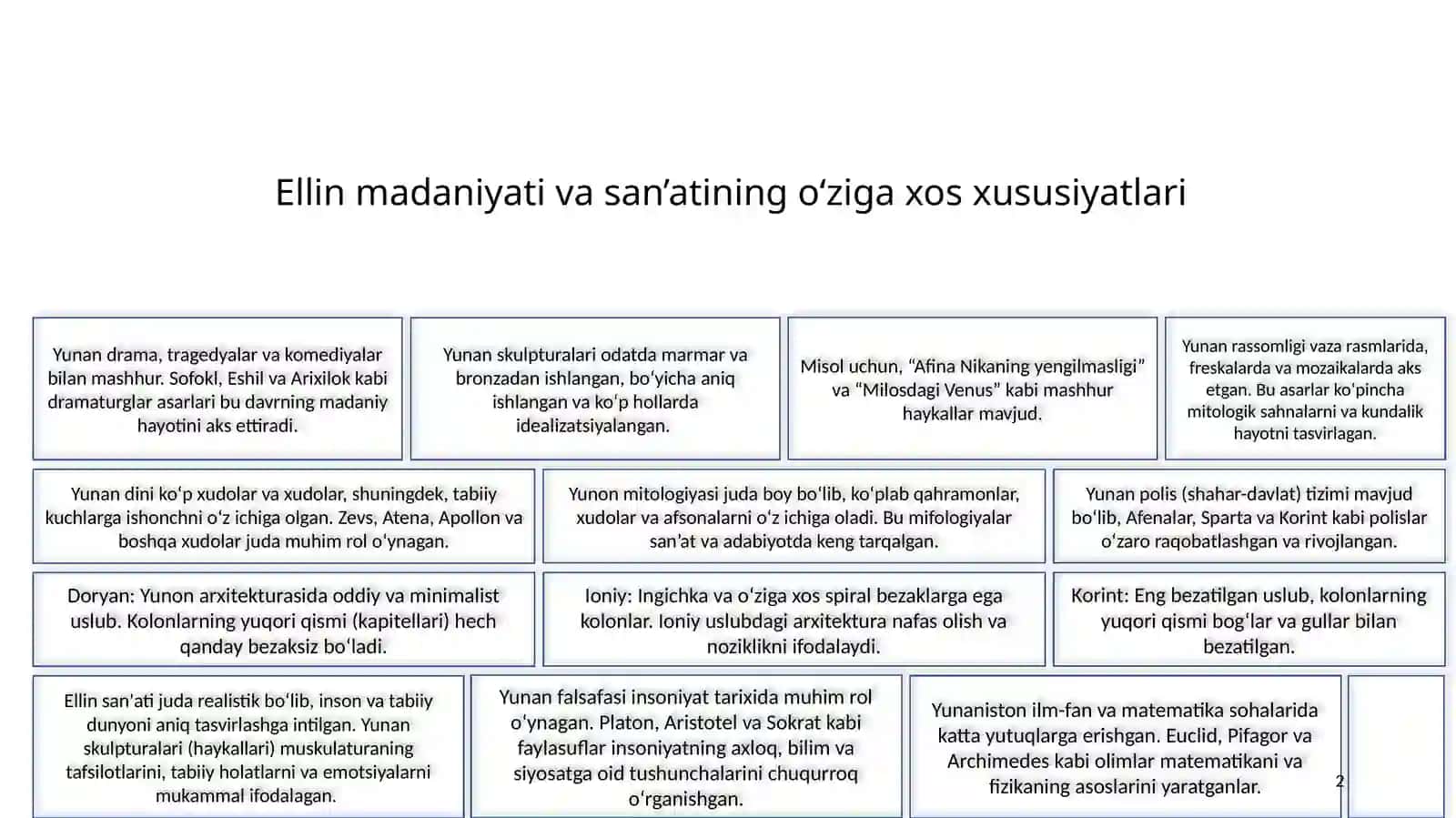 ANTIK DAVRI MADANIYATI VA SAN’ATI 2