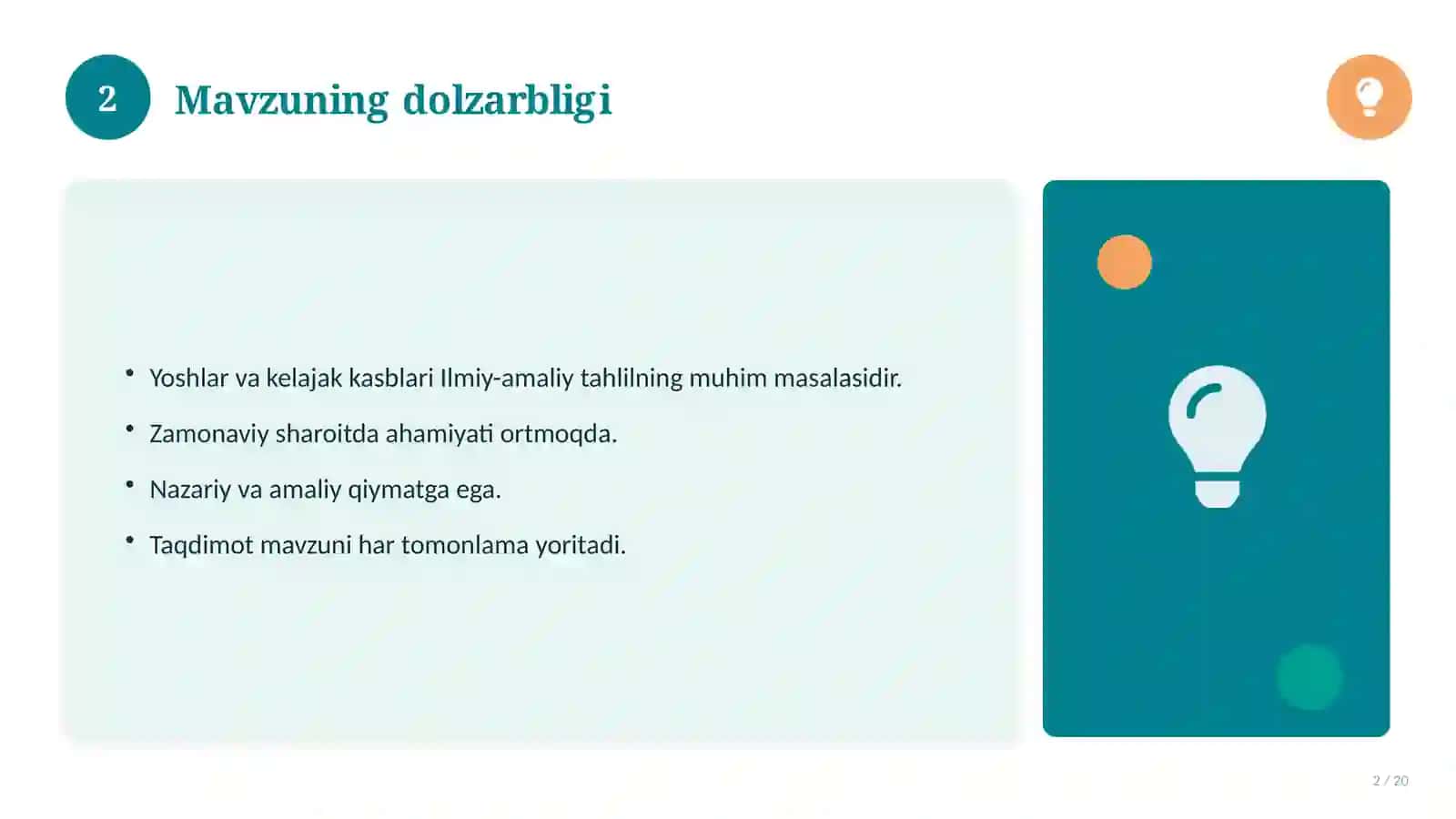 Yoshlar va kelajak kasblari 2