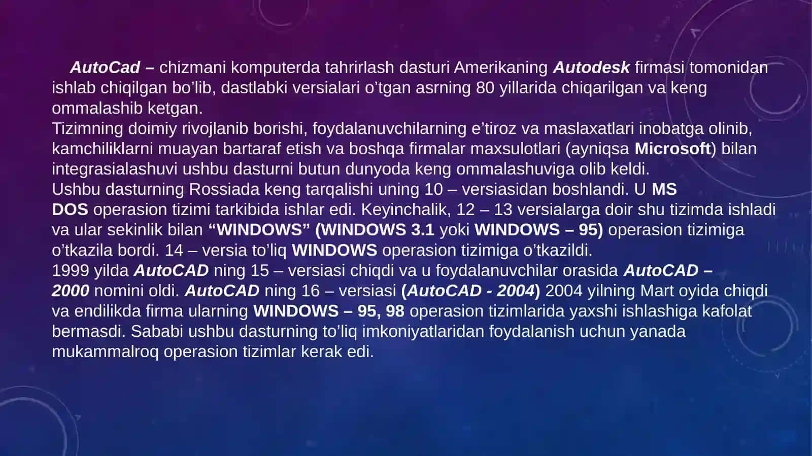 AUTOCAD DASTURIDA ISHLASH ASOSLARI 2