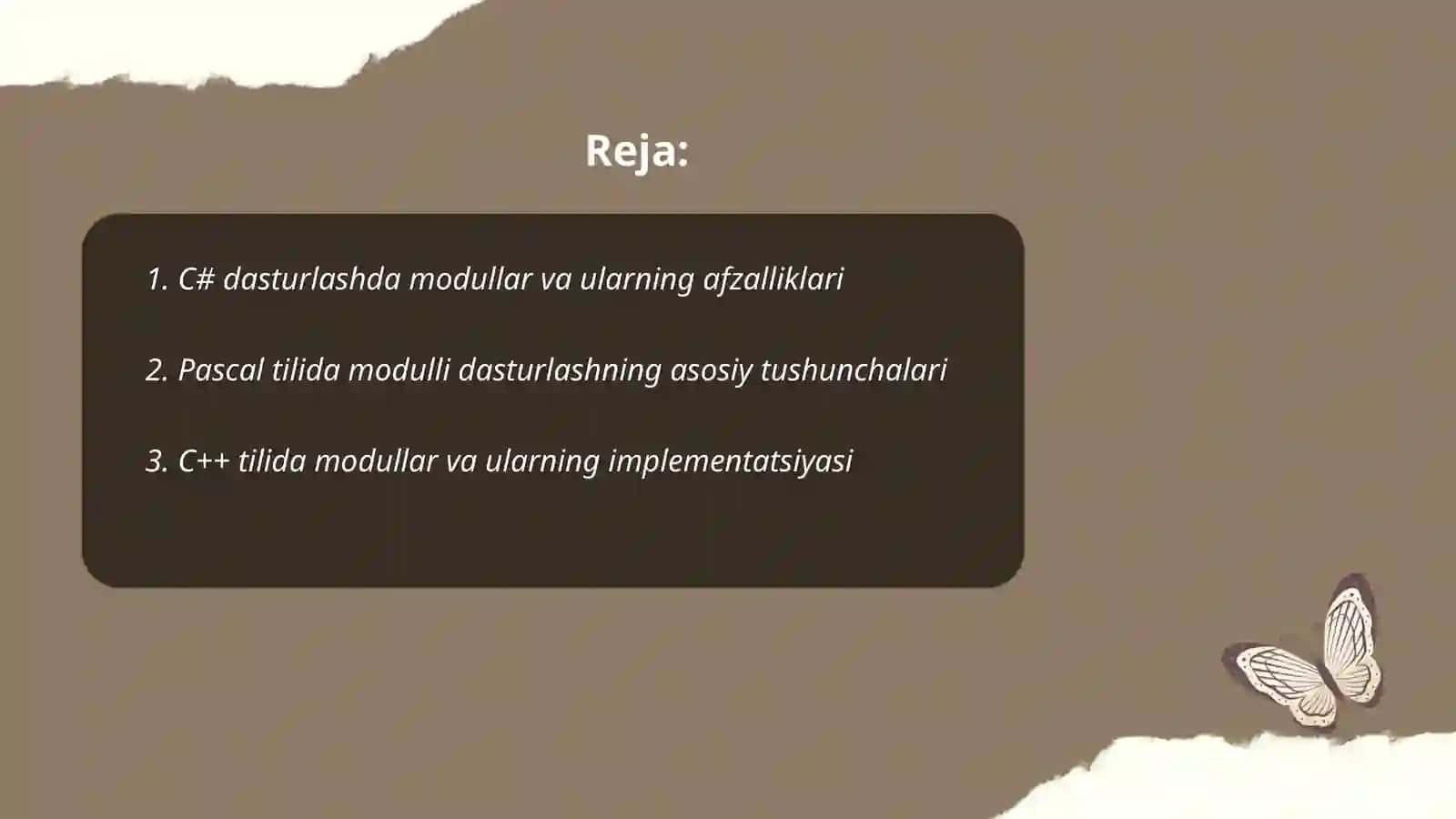 C# va bishqa tillarda (Pascal, C++) modulli dasturlar 2