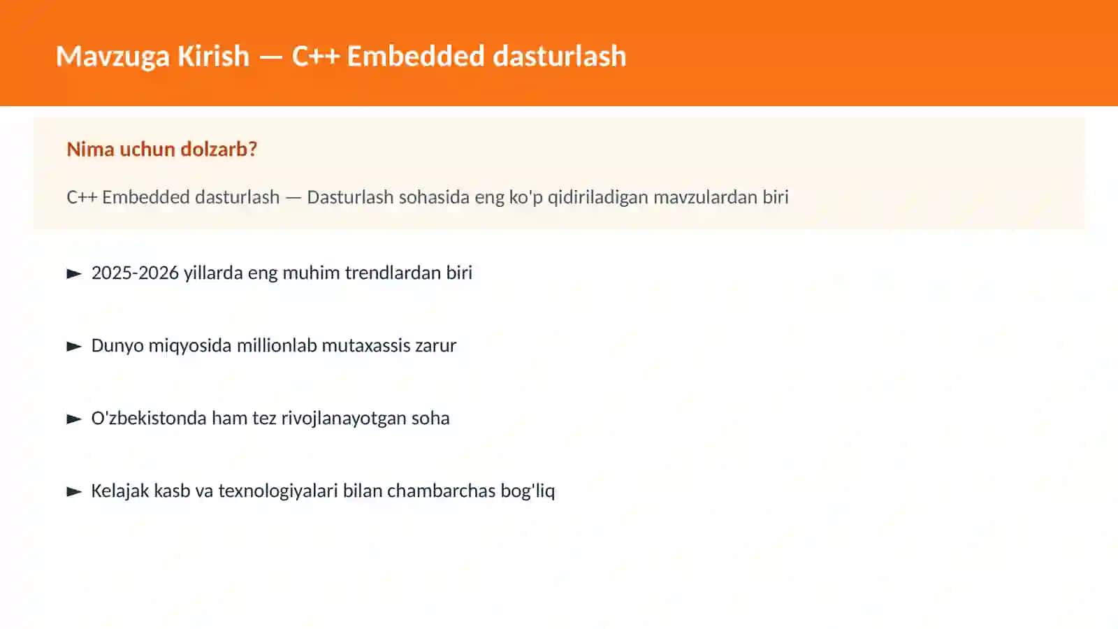 C++ VA TIZIM DASTURLASH 2