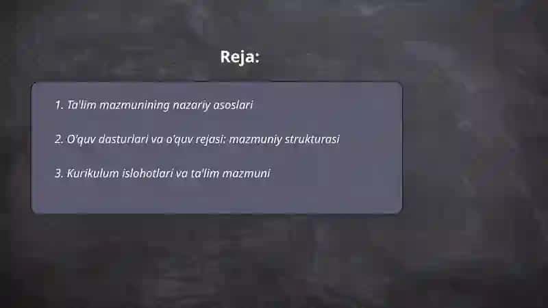Ta'lim mazmuni 2