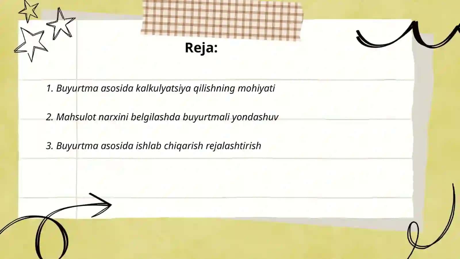 Kalkulyatsiya qilishning buyurtmali usuli 2