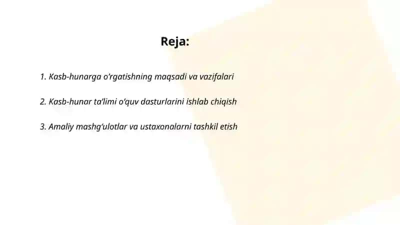 Kasb-hunarga oʻrgatish 2
