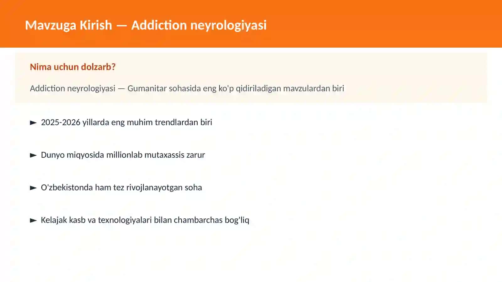 Addiction neyrologiyasi 2
