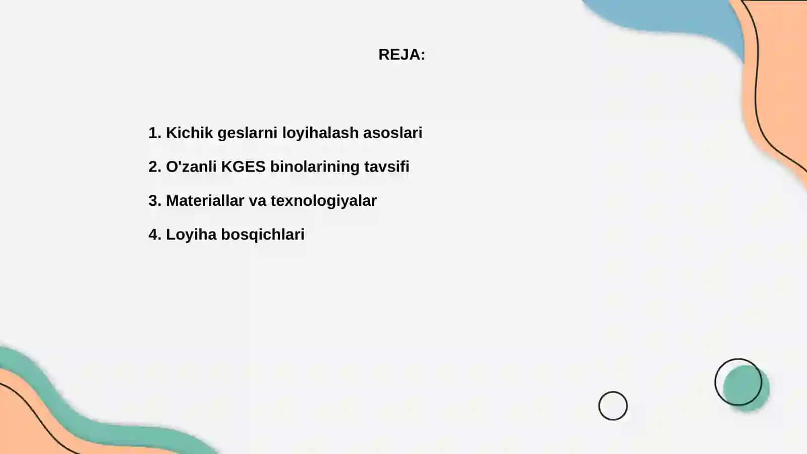 O'zanli KGES binolarini loyihalash 2