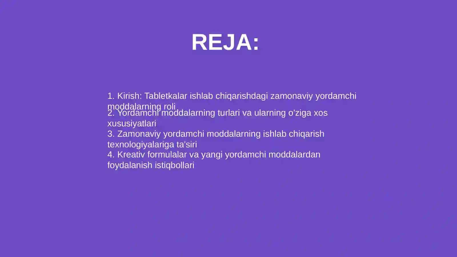 Zamonaviy yordamchi moddalar 2