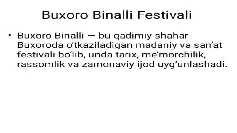 Buxoro Binalli Festivali 2
