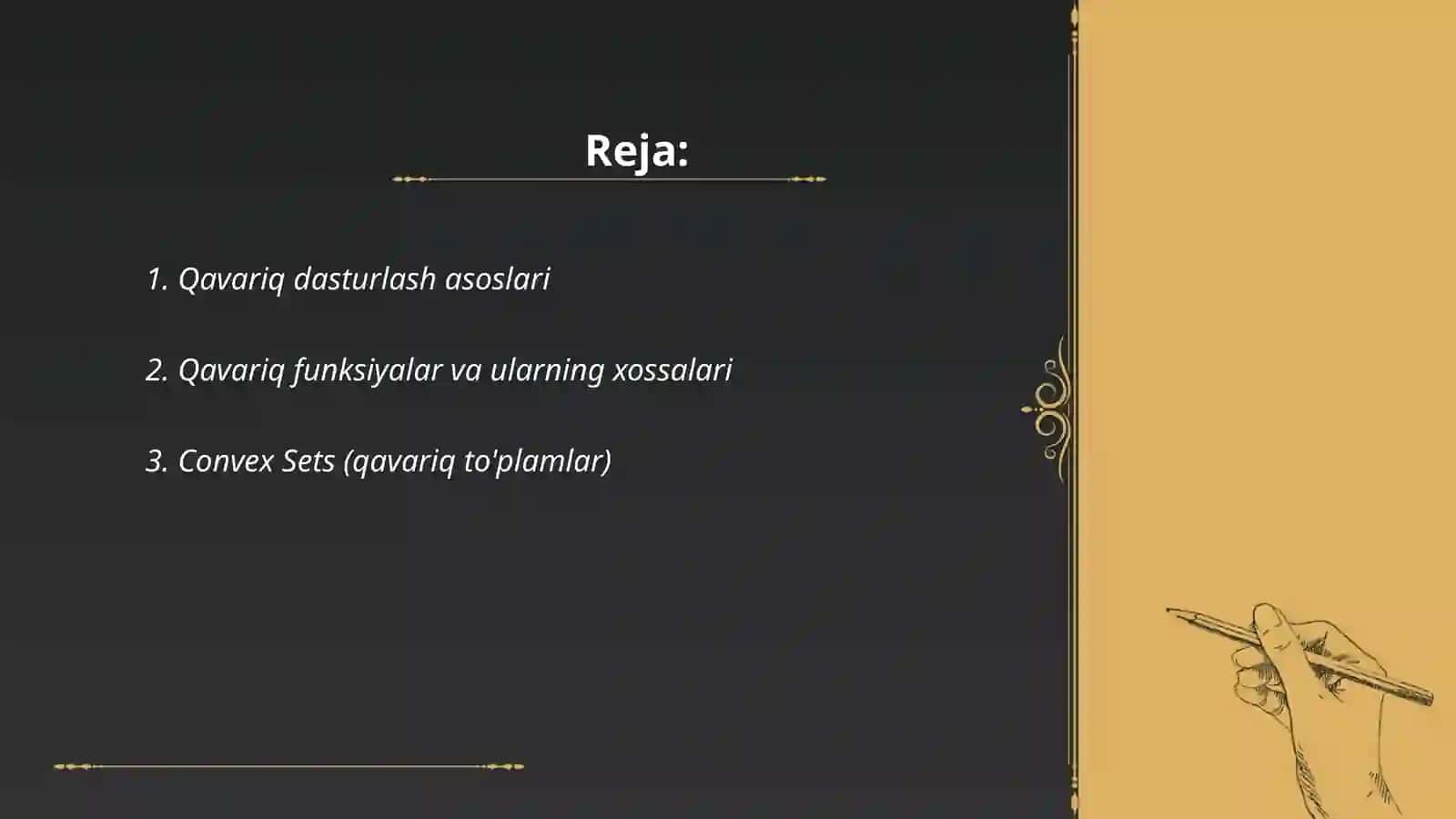 Qavariq dasturlash asoslari 2