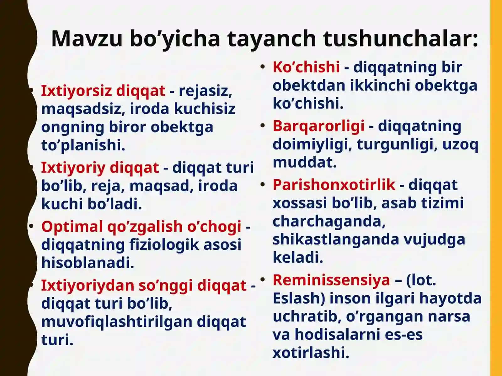 diqqat va xotira 2