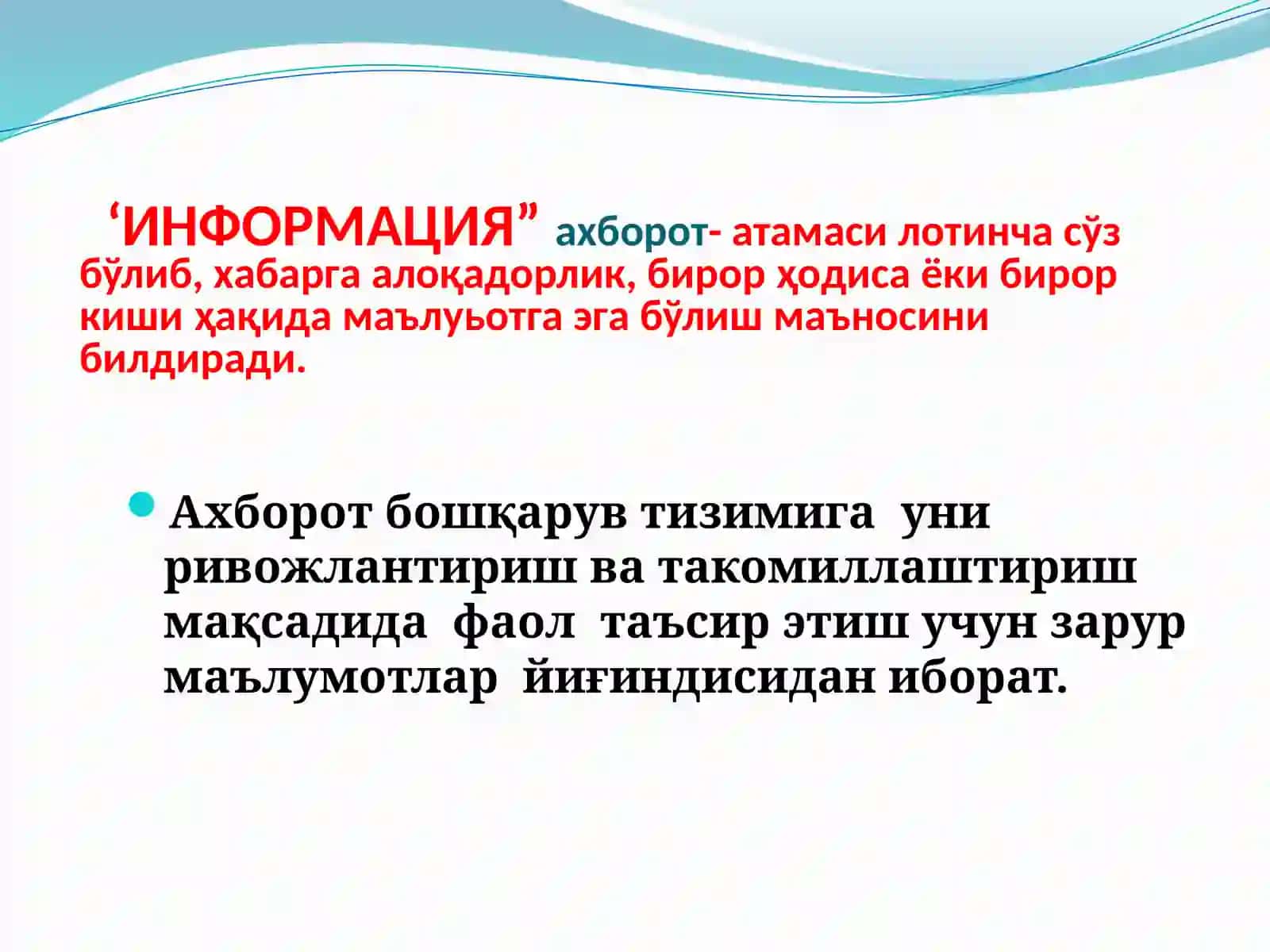 Ахборот тизими 2