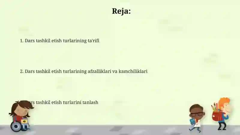 Darsni tashkil etish turlari 2