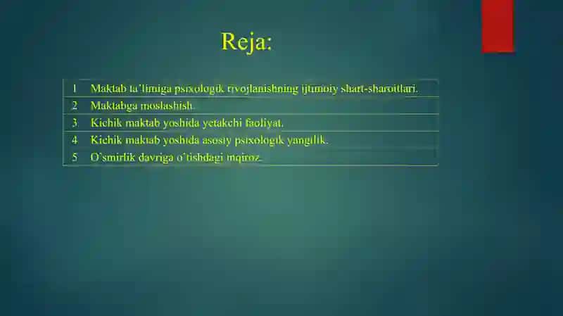 Kichik maktab yosh davri 2