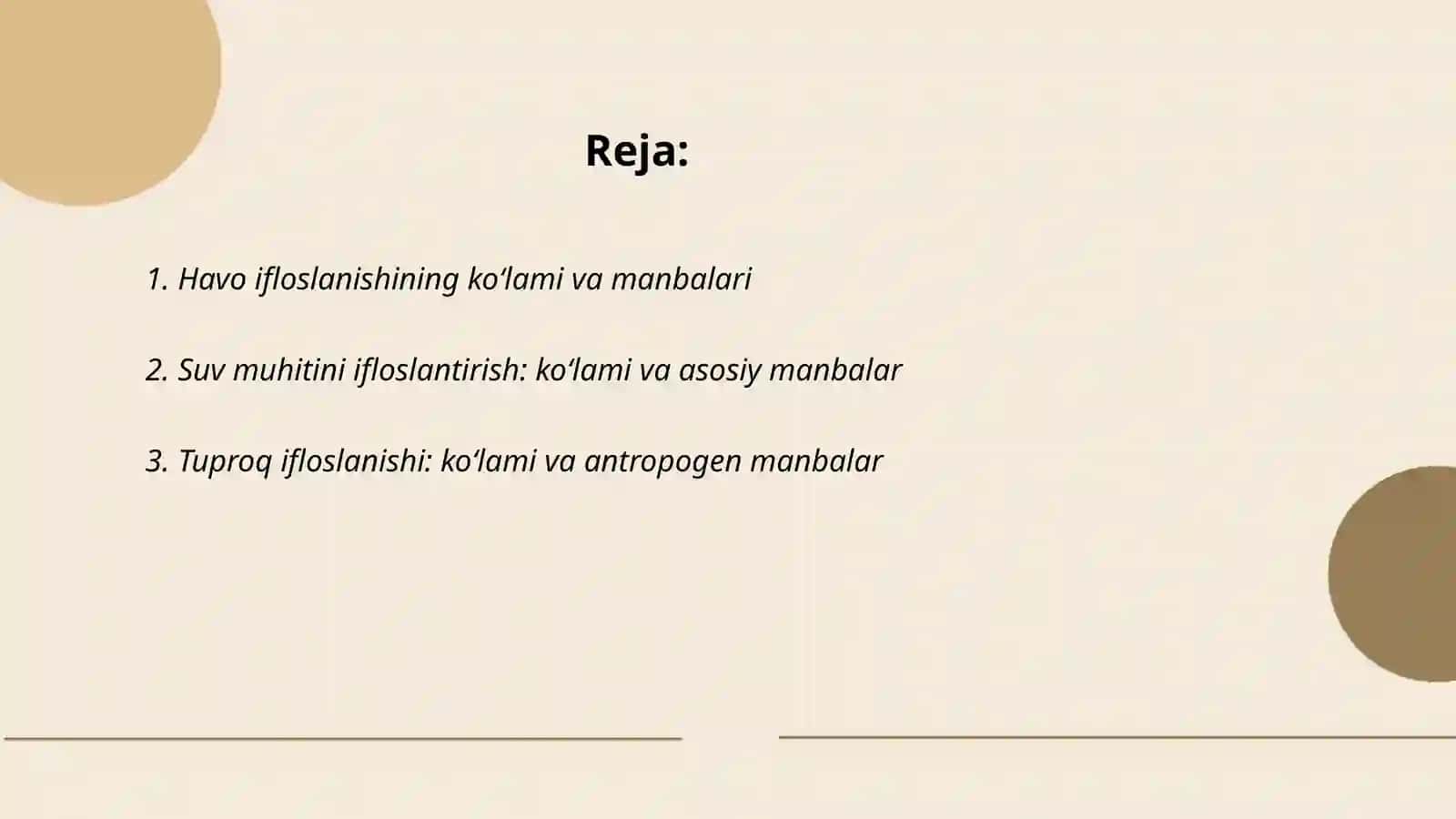 Havo ifloslanishining ko‘lami va manbalari 2